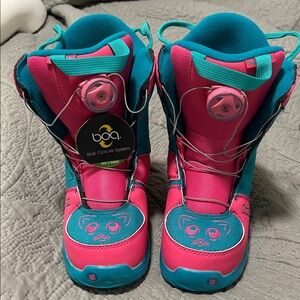 Burton Kids Snow Boots - Pink and Teal